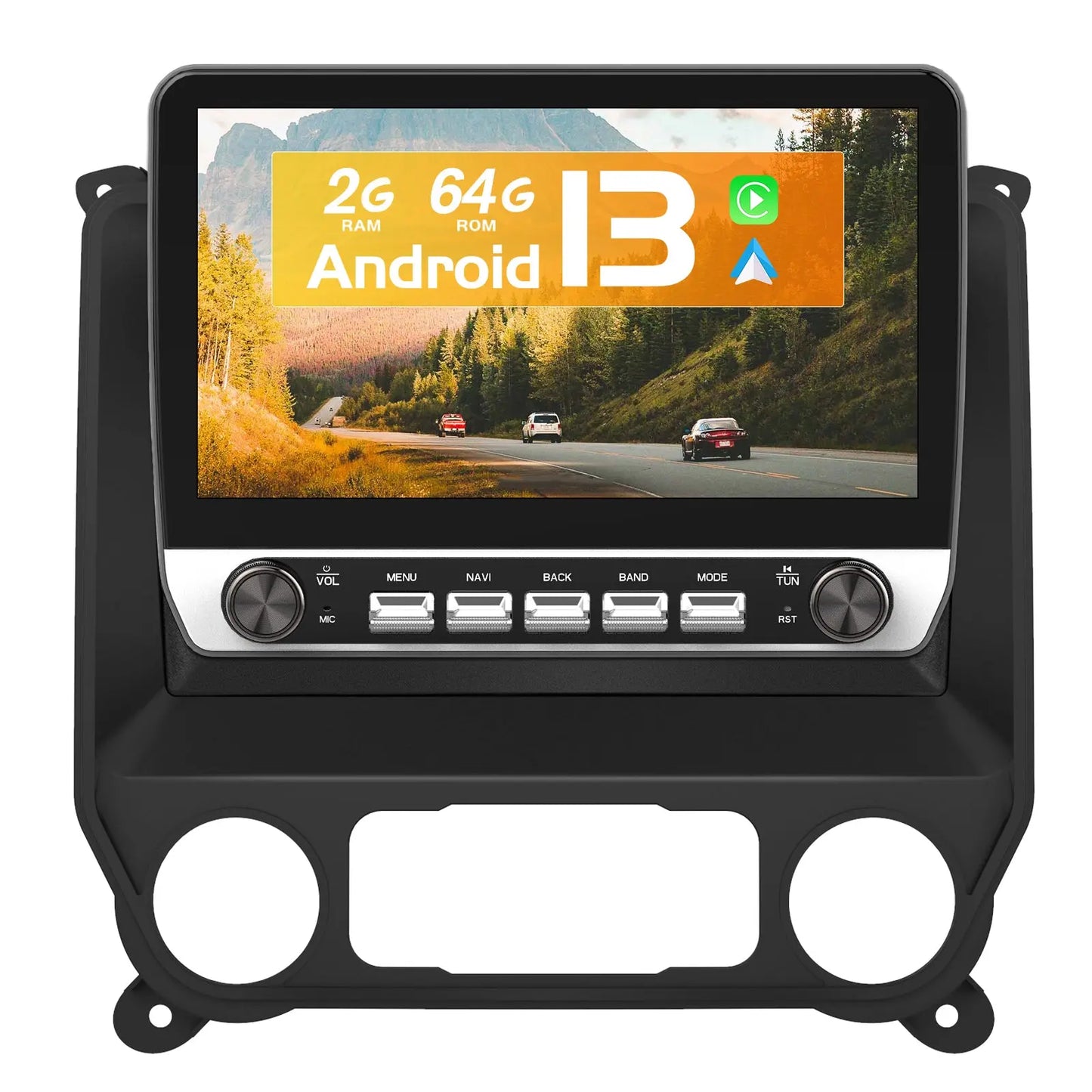 AWESAFE Car Radio Stereo for Chevy Silverado GMC Sierra 2014-2018 with Keys and knobs, 9 inch Android 13 2GB+64GB with CarPlay/Android Auto/BT/GPS/FM/RDS Support Steering Wheel Controls AWESAFE