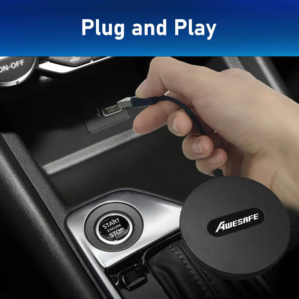 AWESAFE CarPlay sans Fil pour Les Voitures équipées de CarPlay, pour Renault, Volkswagen, Volvo, Citroën, Ford, Toyota, Peugeot, Kia, Opel, convertit Filaire en CarPlay AWESAFE