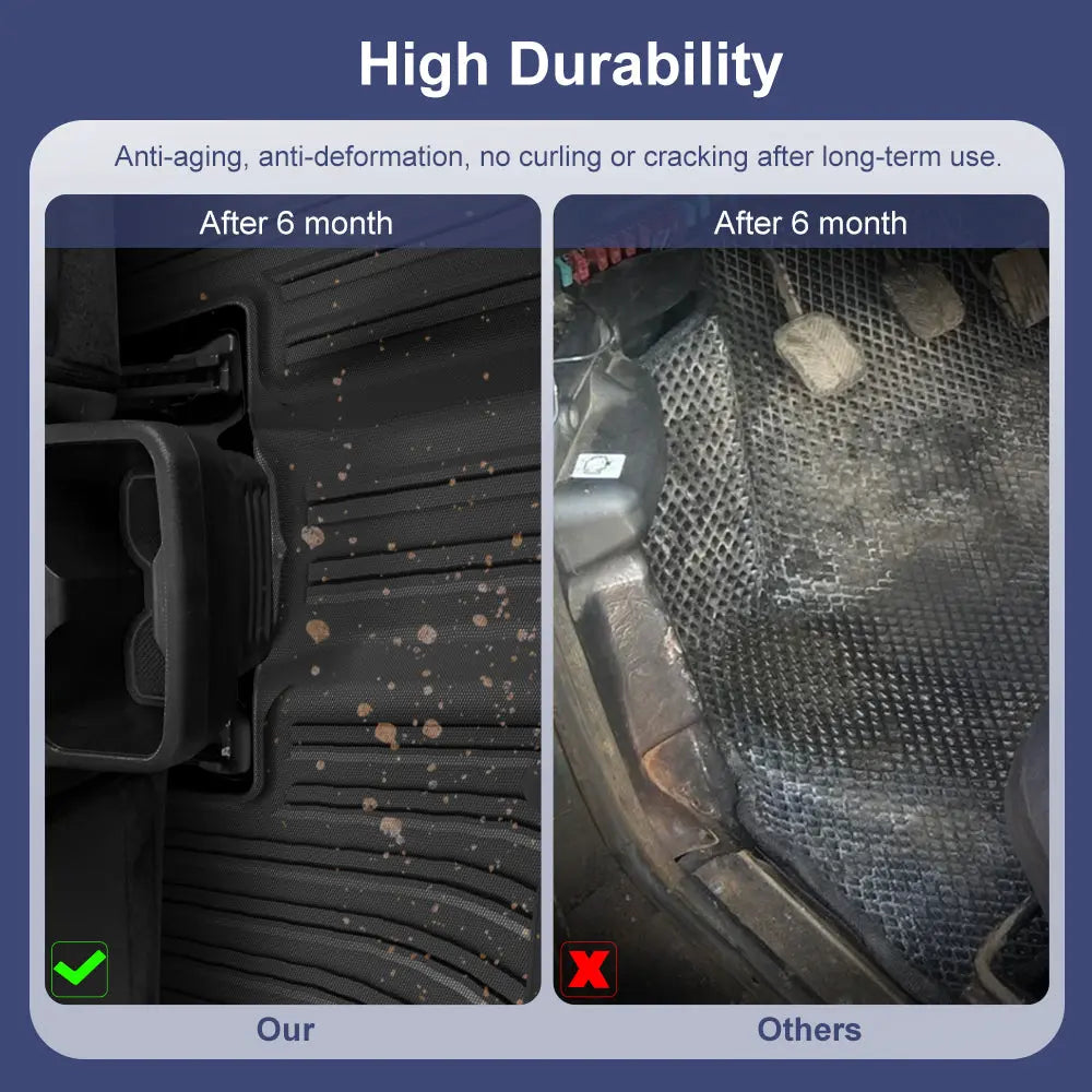 AWESAFE Floor Mats Fit Toyota Tacoma 2016-2023 (Only for Double Cab and Automatic),All Weather Custom Floor Liner, Front & 2nd Row, 3-pc Black AWESAFE SHOP