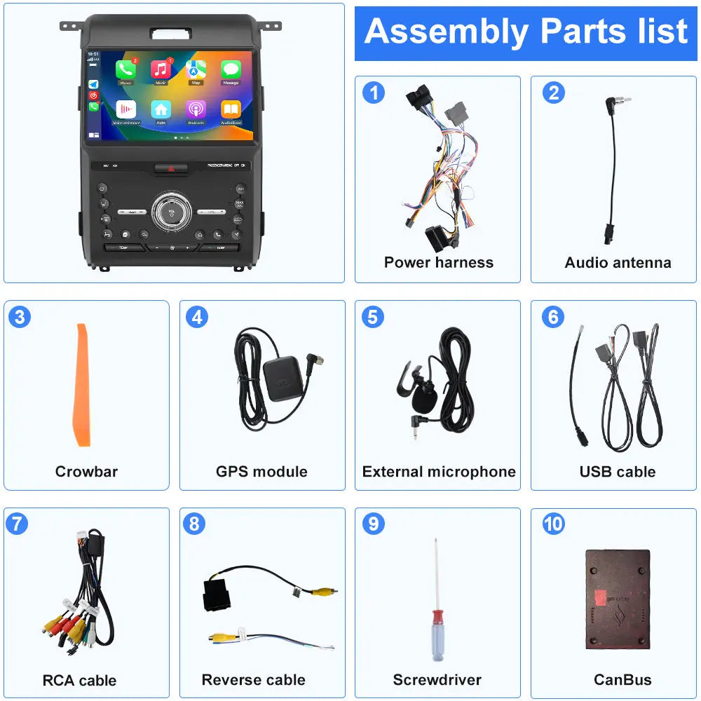 AWESAFE For Ford F150 2013-2014 Android 13 Car Radio Stereo 10.1 Inch 2+64G with Bluetooth/GPS/FM/AM Wireless CarPlay Android Auto AWESAFE