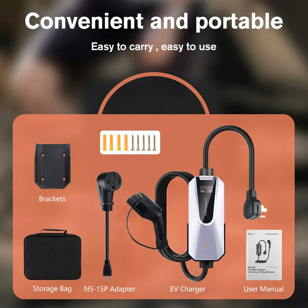 AWESAFE Level 1 and Level 2 EV Charger with 26ft Charging Cable NEMA 14-50 5-15 for Electric Vehicles Charging Station AWESAFE