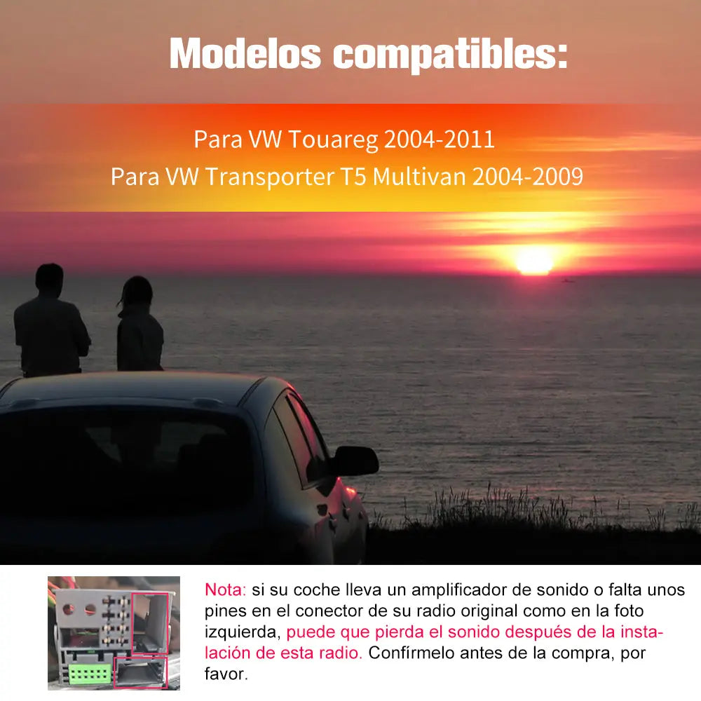 AWESAFE Radio Coche 7 Pulgadas con Pantalla Táctil 2 DIN para Volkswagen, Autoradio para VW Touareg 2004-2011 Transporter T5 Multivan 2004-2009, Ademite GPS/USB/SD/CD DVD/Bluetooth/Mandos del Volante AWESAFE