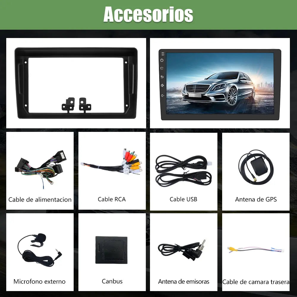 AWESAFE Radio de Coche Android 13 de 9 pulgadas 6G+128G para Peugeot 407 2004-2008 con Bluetooth, GPS, FM, CarPlay inalámbrico y Android Auto AWESAFE