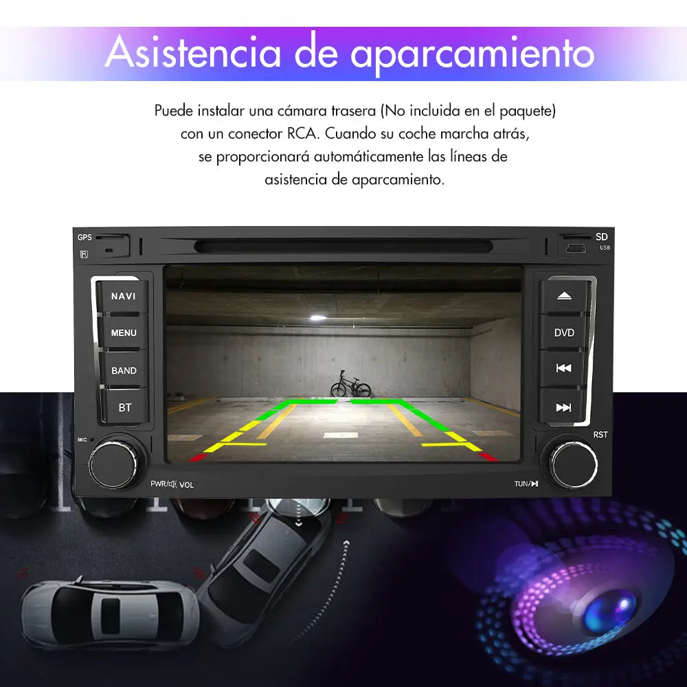 AWESAFE Radio de Coche Android 7 Pulgadas 2G+32G con Bluetooth CD DVD Carplay y Android Auto para VW Touareg 2004-2011 y Transporter T5 2004-2009 AWESAFE SHOP