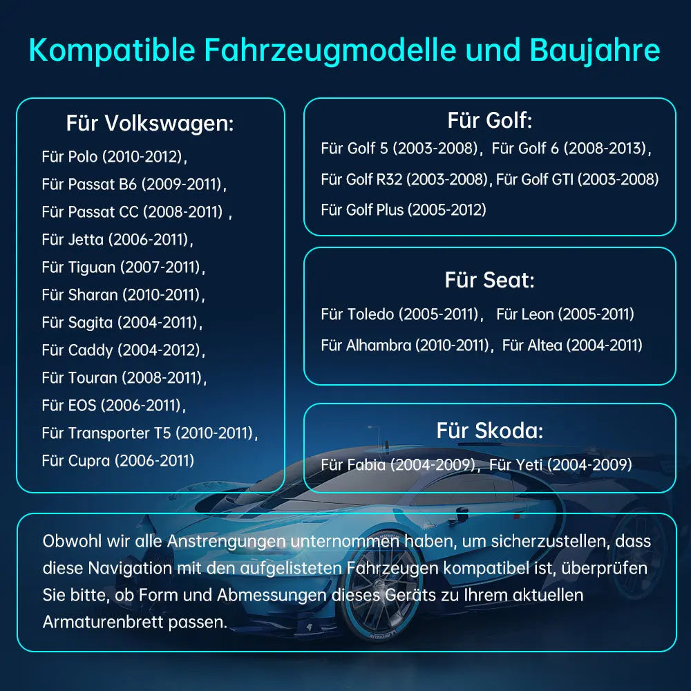 AWESAFE Radio fur VW Skoda Seat mit 7 Zoll Touchscreen 2-DIN Autoradio Bluetooth Mirrorlink GPS Navigation AWESAFE SHOP