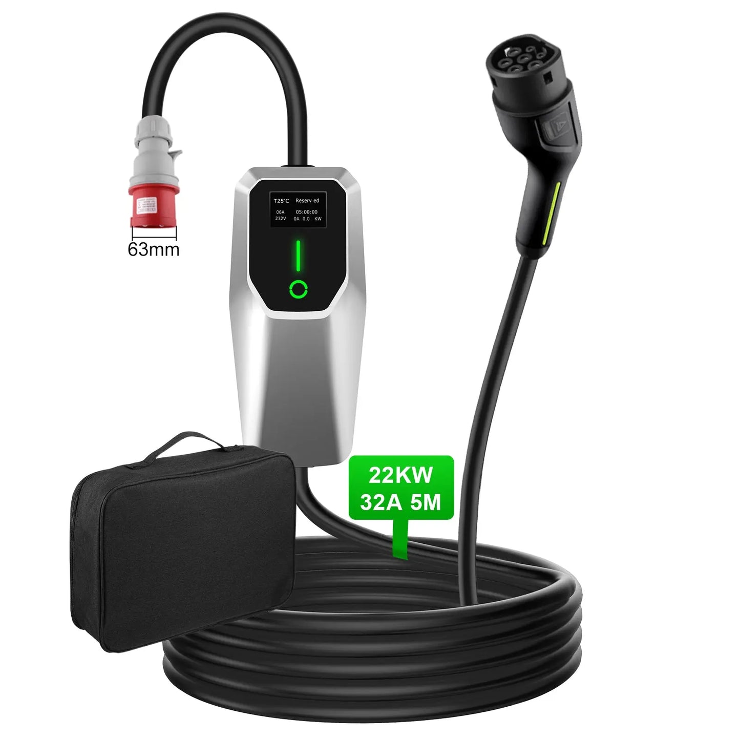 AWESAFE Tragbares EV-Ladeger per tipo di veicolo elettrico Wallbox mobile da 2 ,22 KW per veicoli elettrici Grado di impermeabilità lP65/IP55/1P54 AWESAFE