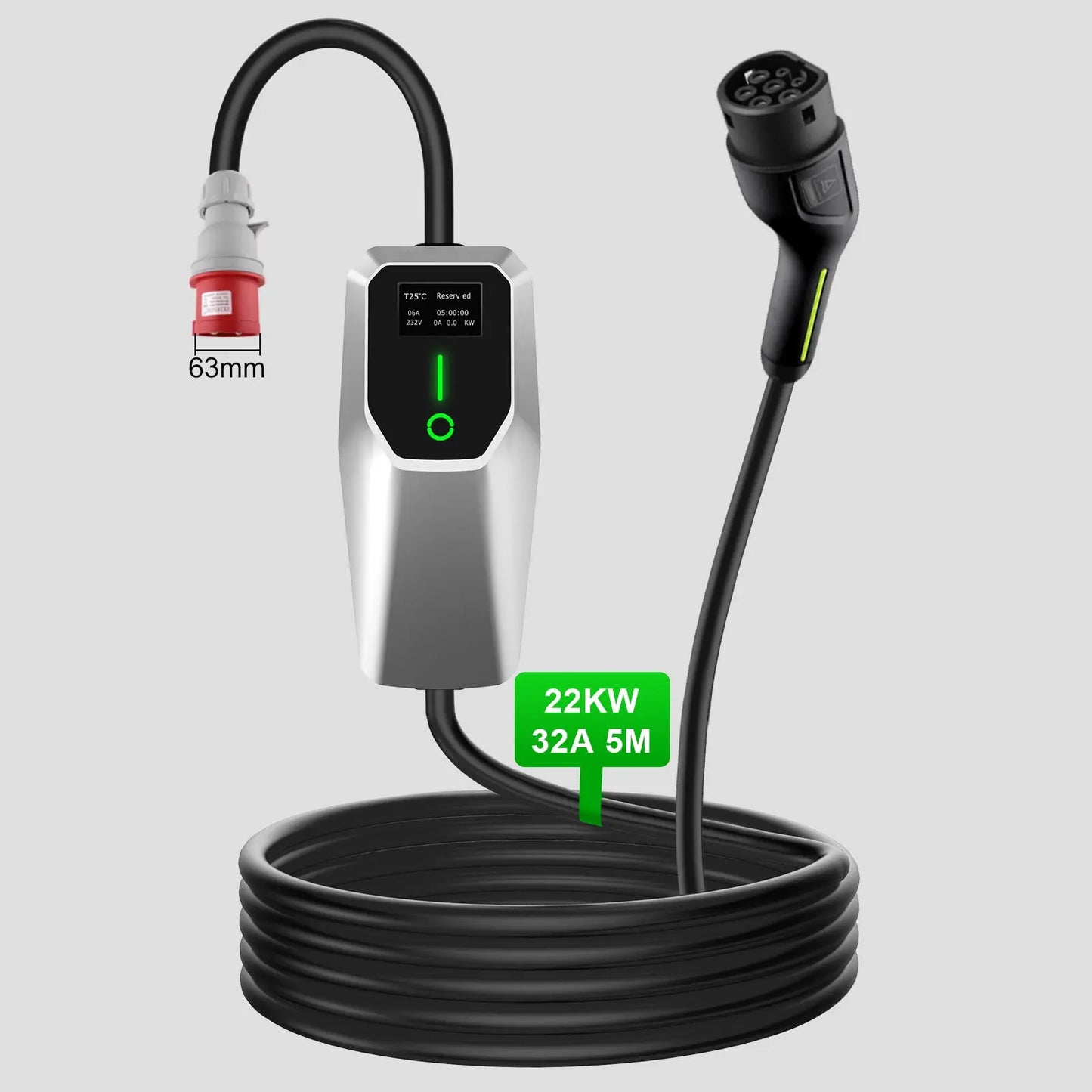 AWESAFE Tragbares EV-Ladeger per tipo di veicolo elettrico Wallbox mobile da 2 ,22 KW per veicoli elettrici Grado di impermeabilità lP65/IP55/1P54 AWESAFE