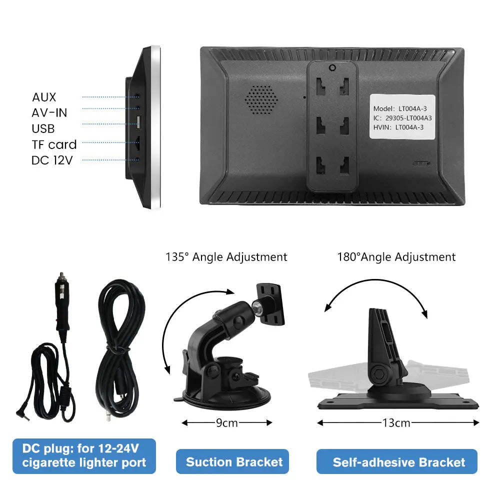 AWESAFE Wireless Apple Carplay Android Auto Screen, 9 Inch Portable Car Radio Receiver Compatible with Bluetooth Online GPS Navigation Voice Control AWESAFE