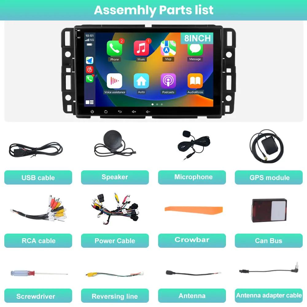 AWESAFE (4+64GB) 8 Core Car Stereo Radio for Chevy Silverado GMC Sierra Yukon, 8 inch Android 13 Touch Screen Radio Replacement with AM FM, SWC, Bluetooth, Navigation, Rear Camera AWESAFE