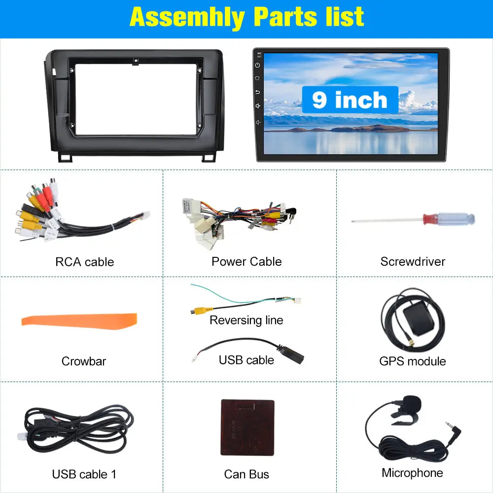 AWESFE 4GB+64GB Qualcomm 8 core Car Radio for Toyota Tundra 2007-2013 & Sequoia 2008-2018, 10" Touch Screen Upgrade with Wireless Carplay & Android Auto/DSP for JBL & No JBL AWESAFE