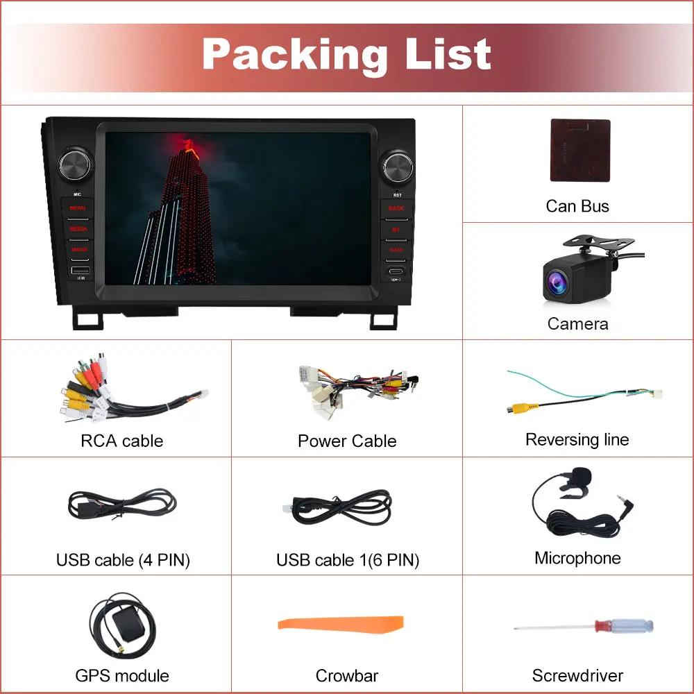 AWESFE Android 13 2GB+64GB Car Radio for Toyota Tundra 2007-2013 & Sequoia 2008-2018, 10" Touch Screen Upgrade with Wireless Carplay & Android Auto/DSP/Bluetooth/GPS/FM/AM/BackCamera AWESAFE SHOP