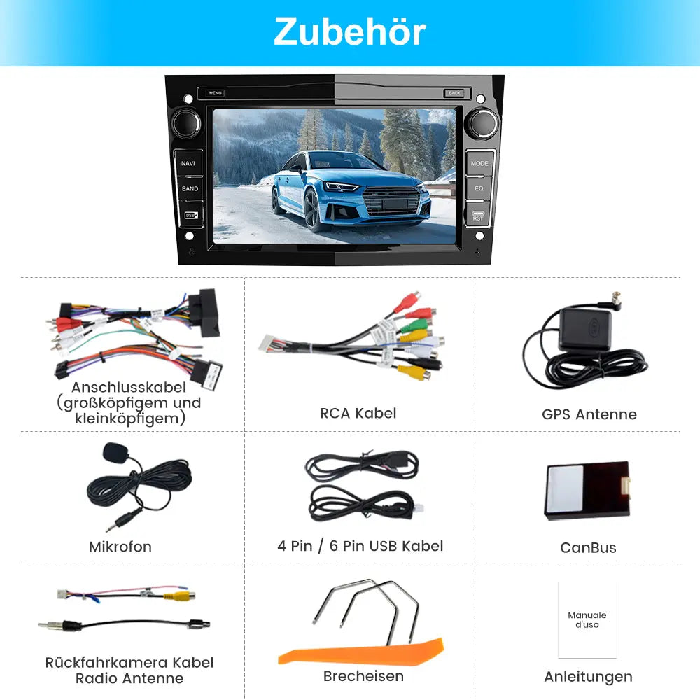 Android Autoradio für Opel Zafira Astra Meriva Corsa Vivaro Antara Vectra Sigum Combo Tigra Agila 2GB+32GB with 7 zoll Touchscreen CarPlay, Android Auto, Bluetooth Navigtion Lenkradsteuerung AWESAFE