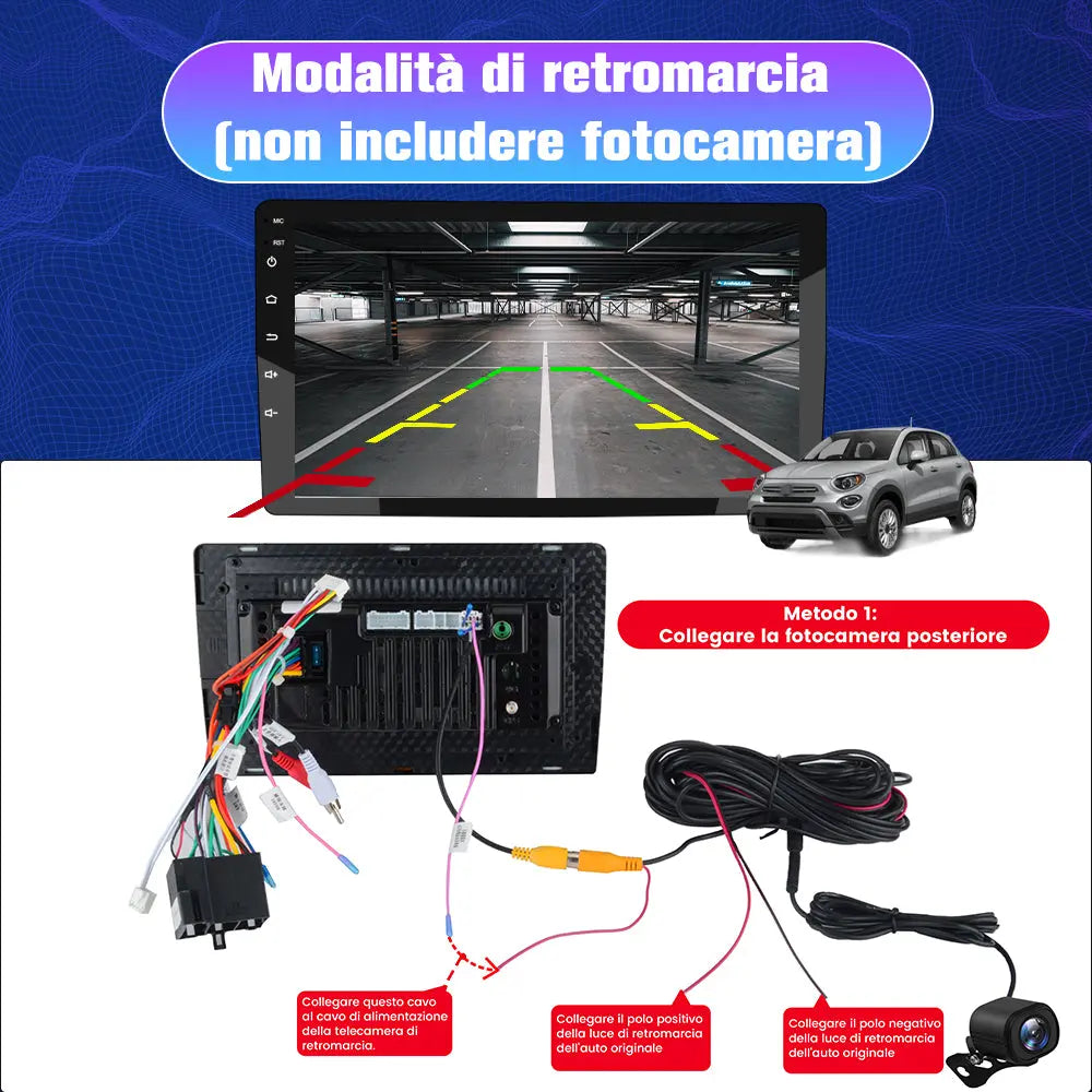 AWESAFE 9 Pollici Autoradio per Fiat 500X (2014-2020) Android 12 (2G+32GB) Car Radio con CarPlay/Android, Stereo con Bluetooth, Comandi al volante, Schermo diviso, GPS Navigazione AWESAFE