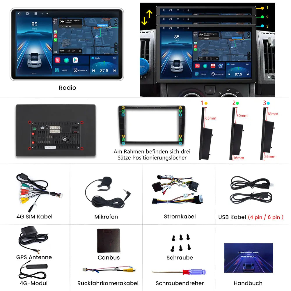 Android Radio Für Fiat Ducato (2006-2013) Built in Carplay/Android Auto SWC BT AM/FM AWESAFE SHOP