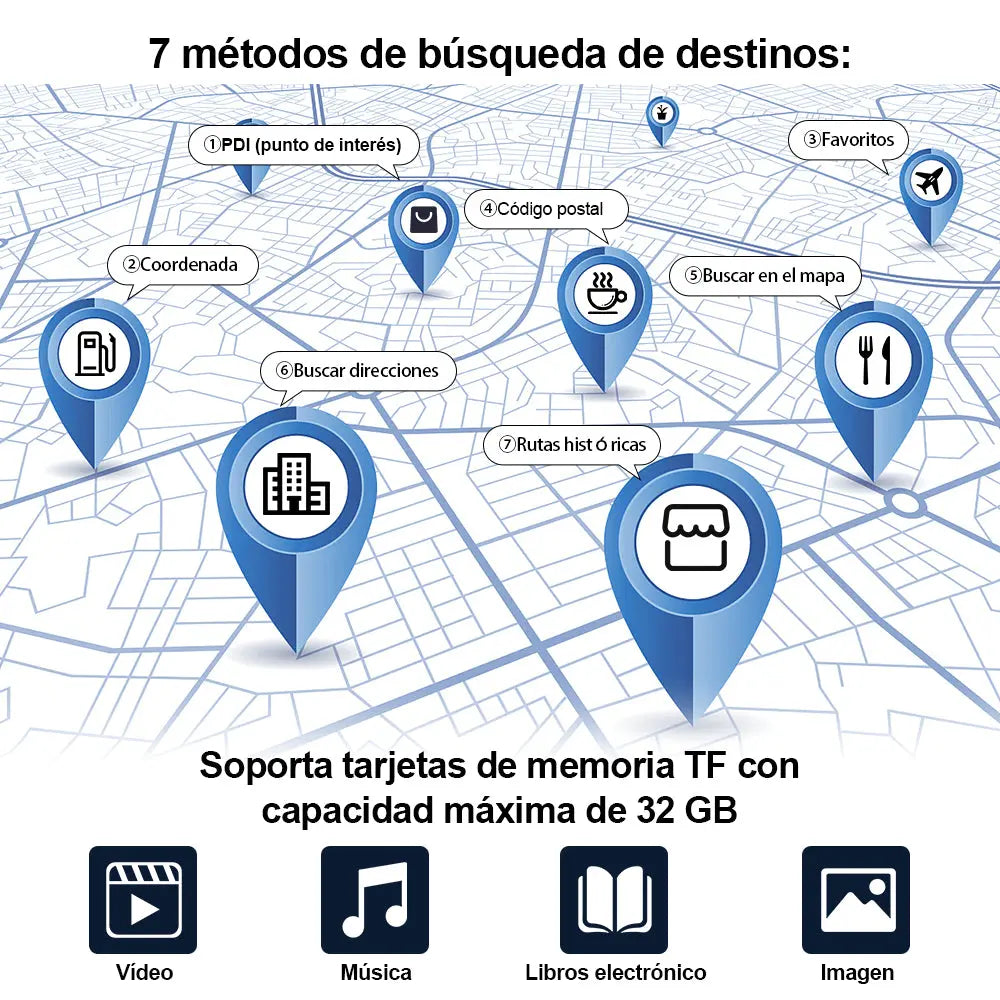 AWESAFE Navegador GPS con Bluetooth para Coches/Camiones/Autocaravana/Autobús/Furgoneta, con Mapas Europeos de 48 Países y 7 Pulgadas Pantalla Táctil AWESAFE