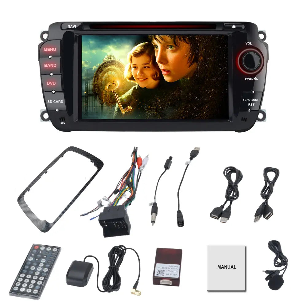 AWESAFE Radio Coche 7 Pulgadas con Pantalla Táctil 2 DIN para VW Seat Ibiza 2009–2013, Autoradio con Bluetooth/GPS/FM/RDS/CD DVD/USB/SD, Apoyo Mandos Volante, Mirrorlink y Aparcamiento AWESAFE