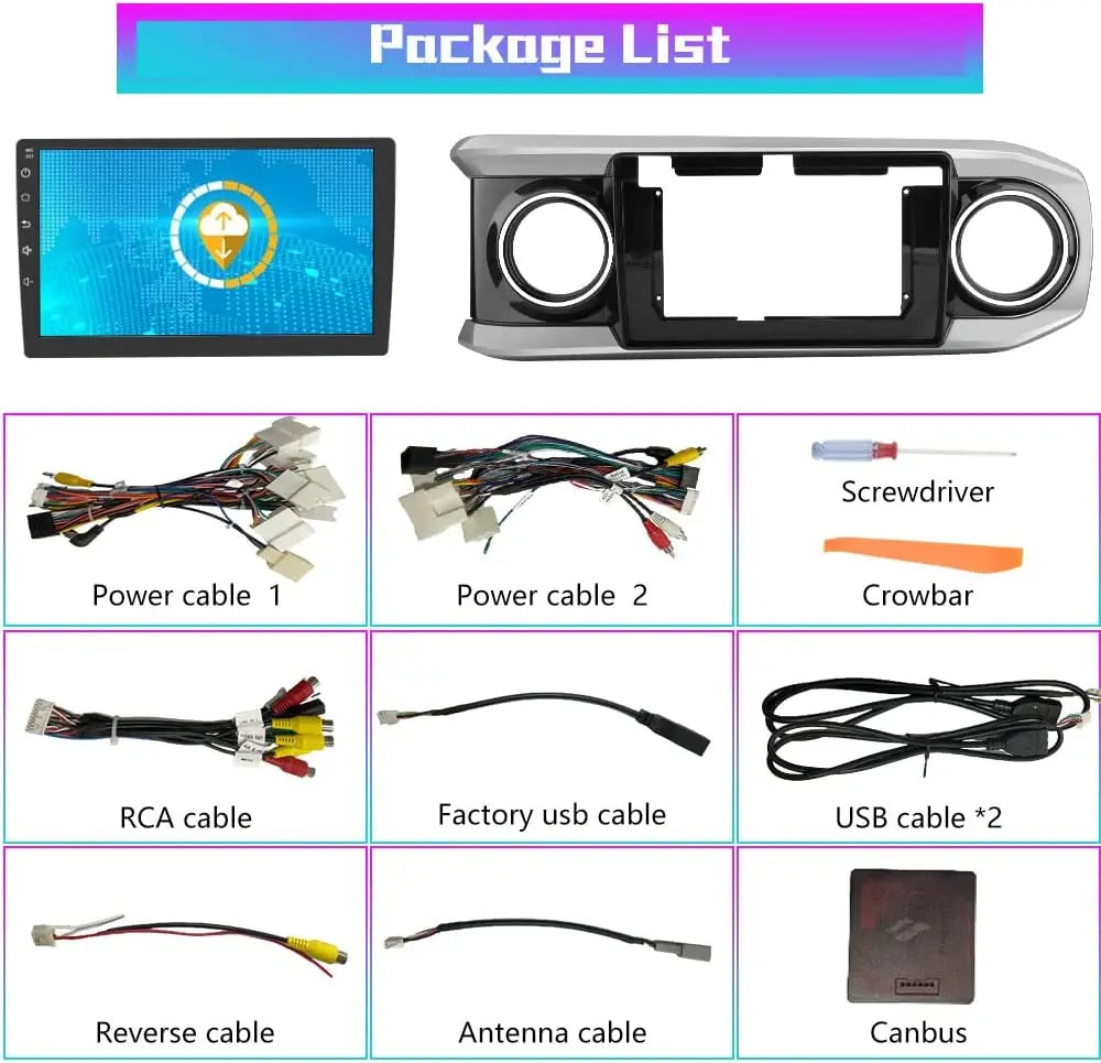 AWESAFE Android 10 CarPlay Radio Stereo for Toyota Tacoma 2016-2021 with Built-in Wireless Apple CarPlay & Android Auto AWESAFE