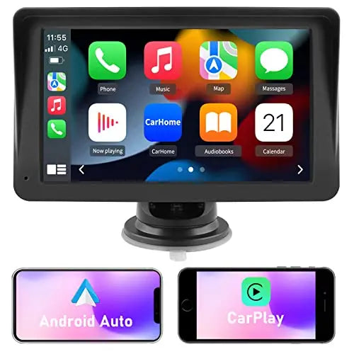 Car Stereo with Carplay/Android Auto, Plug and Play Quick Install, Suitable  for All Cars, 7 Inch IPS Touch Screen, Multimedia Player with Bluetooth