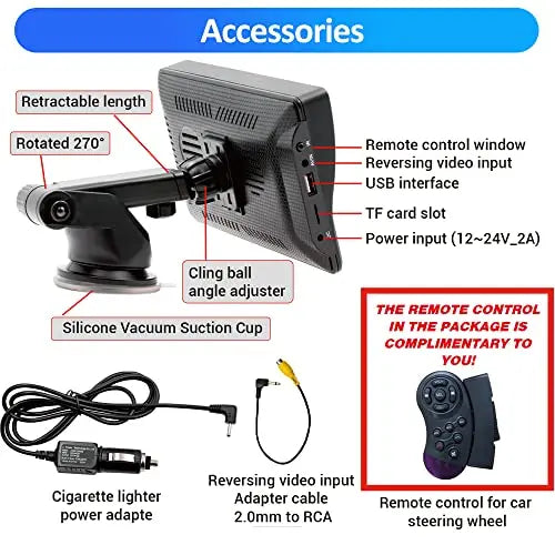 AWESAFE Portable Wireless Apple Carplay and Android Auto Car Radio Stereo, 7 inches IPS Touchscreen Multimedia Player AWESAFE