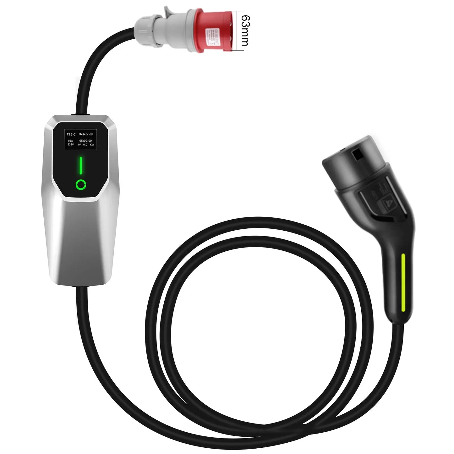 AWESAFE Tragbares EV-Ladeger (400V,32A)for véhicule électrique de type 2Wallbox mobile de 22 KW pour véhicules électriques Degré d'étanchéité lP65/IP55/1P54 AWESAFE