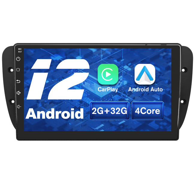 AWESAFE Android Car Stereo Para Seat ibiza 6j (2009-2013) Radio con Pantalla Táctil Actualizada con Carplay Inalámbrico Android Auto, Soporte Bluetooth WiFi Navegación GPS AWESAFE