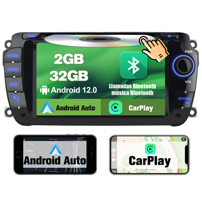 AWESAFE Android Car Stereo Para Seat ibiza 2009-2013 Sistema Actualización de Radio de Pantalla Táctil con Carplay Inalámbrico Android Auto, Soporte Bluetooth WiFi Navegación GPS AWESAFE