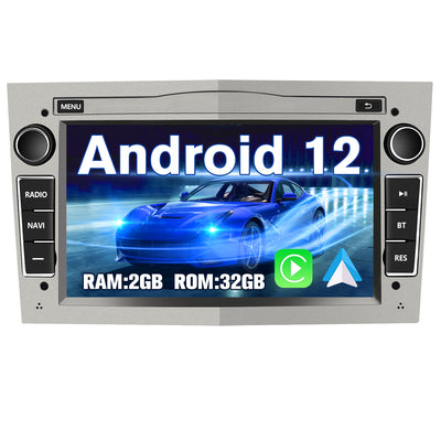 AWESAFE Android 12.0 2GB+32GB Pantalla de Coche para Opel con Carplay/Android Auto, Pantalla Táctil 7 Pulgadas con WiFi/GPS/Bluetooth/DSP/RDS/USB/FM/24 Temas, Apoyo Mandos Volante,MirrorLink(Gris) AWESAFE