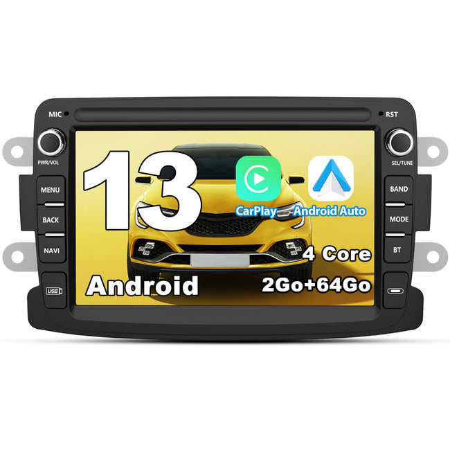 AWESAFE Android Car Stereo Para Renault Sistema Actualización de Radio de Pantalla Táctil con Carplay Inalámbrico Android Auto, Soporte Bluetooth WiFi Navegación GPS AWESAFE