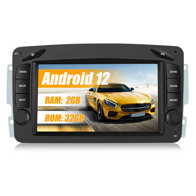 AWESAFE Android 12.0 [2GB+32GB] Radio Coche con Pantalla Táctil 7 Pulgadas para Mercedes-Benz, Autoradio para Clase C W203/S203/Clase CLK W209/C209, con Bluetooth/WiFi/GPS/Carplay y Android Auto AWESAFE