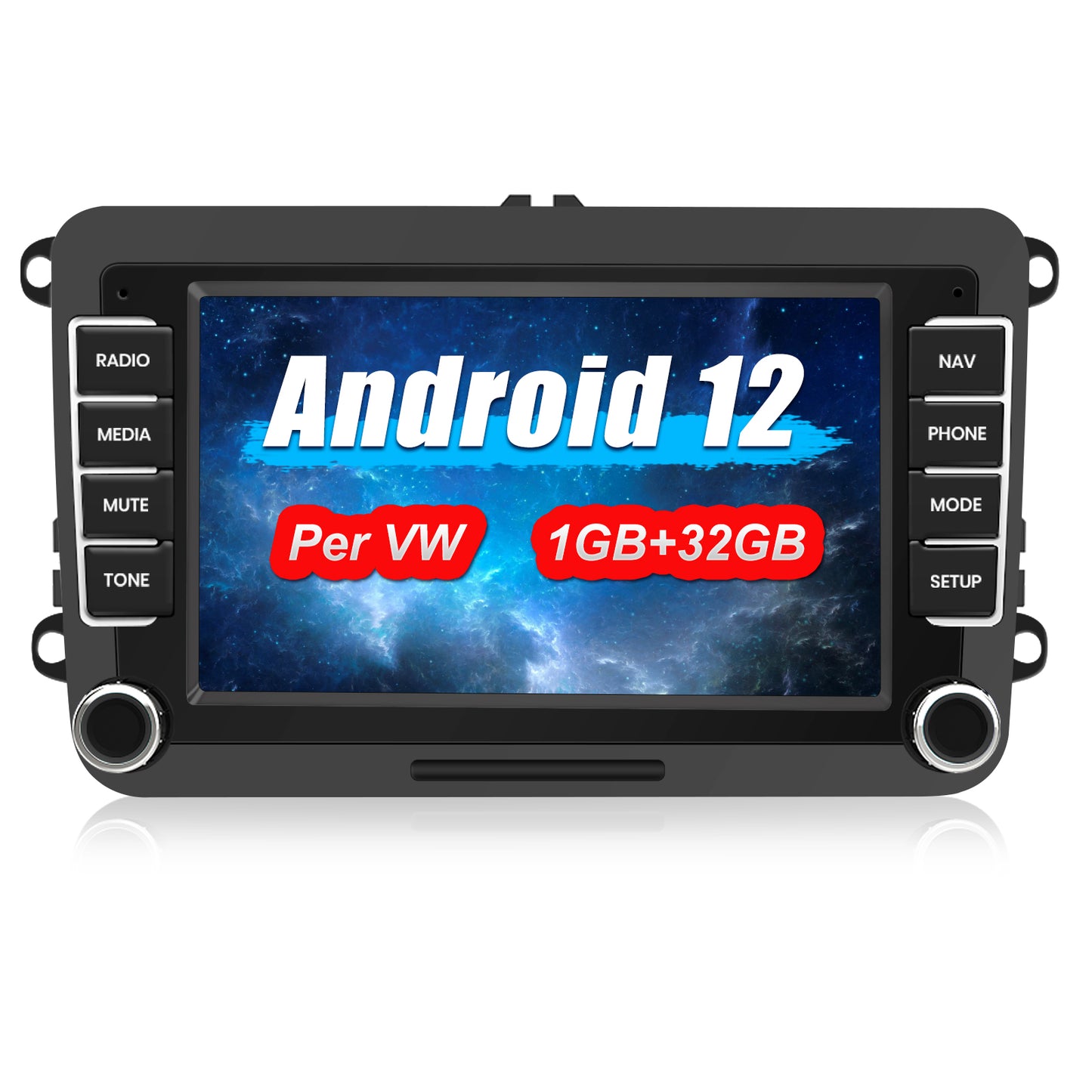 AWESAFE Autoradio Android 12 [1G+32GB] con CarPlay/Android Auto per VW Golf 5 6 Plus Polo Passat Tiguan Seat, Car Radio GPS Bluetooth WIFI FM RDS EQ Comandi al Volante AWESAFE