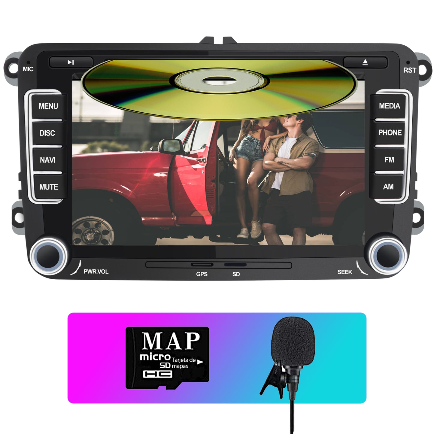 AWESAFE Android Car Stereo Para VW Sistema Actualización de Radio de Pantalla Táctil con Carplay Inalámbrico Android Auto, Soporte Bluetooth WiFi Navegación GPS AWESAFE