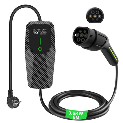 Chargeur EV portable AWESAFE (231 V, 16 A) avec câble de charge de 8 pieds pour véhicule électrique de type 2 AWESAFE