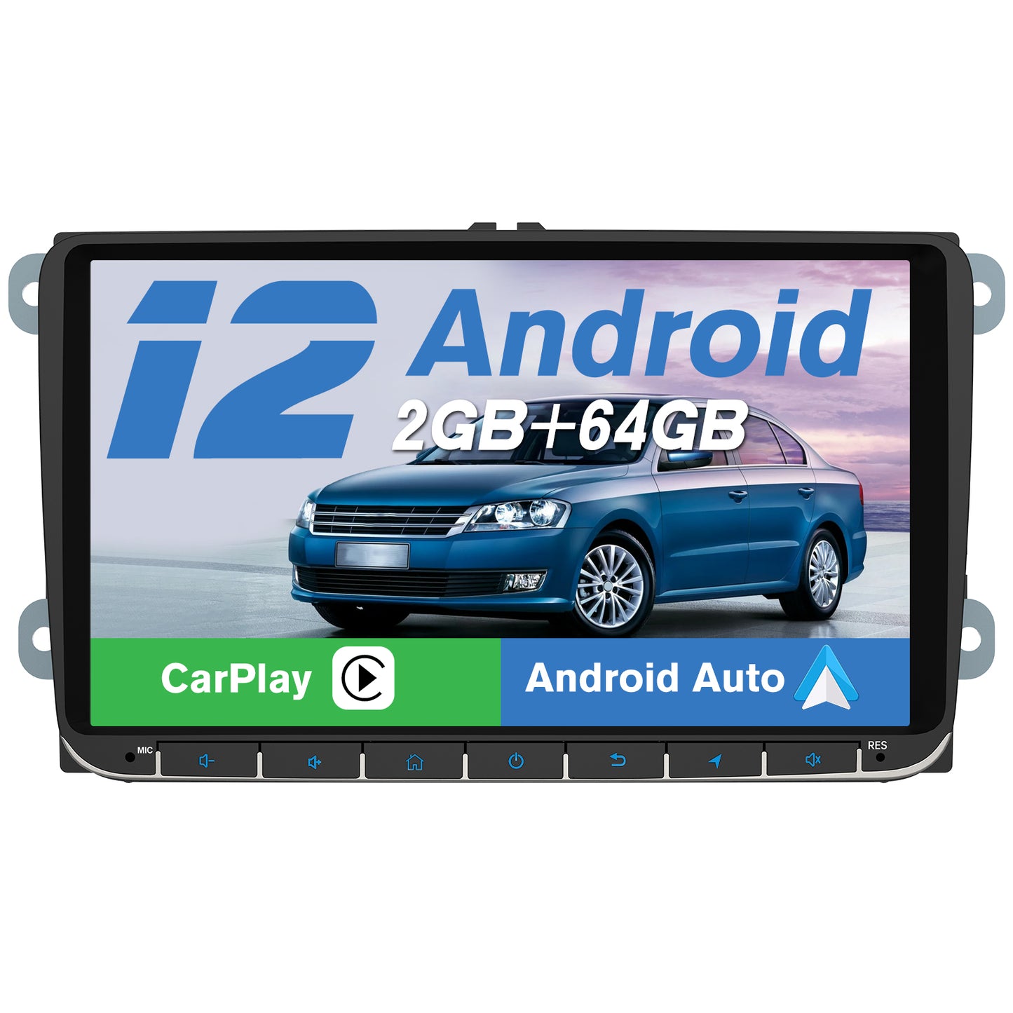 AWESAFE Android Car Stereo per sistema di aggiornamento radio touch screen VW con Wireless Carplay Android Auto, supporto navigazione GPS Bluetooth WiFi AWESAFE