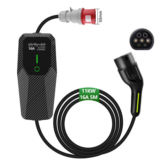 AWESAFE Tragbares EV-Ladegerät for véhicule électrique de type 2Wallbox mobile de 11 KW pour véhicules électriques Degré d'étanchéité lP65/IP55/1P54 AWESAFE