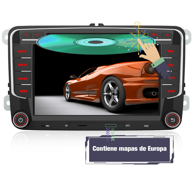AWESAFE Android Car Stereo Para VW Golf Seat Skoda Sistema Actualización de Radio de Pantalla Táctil con Carplay Inalámbrico Android Auto, Soporte Bluetooth WiFi Navegación GPS AWESAFE