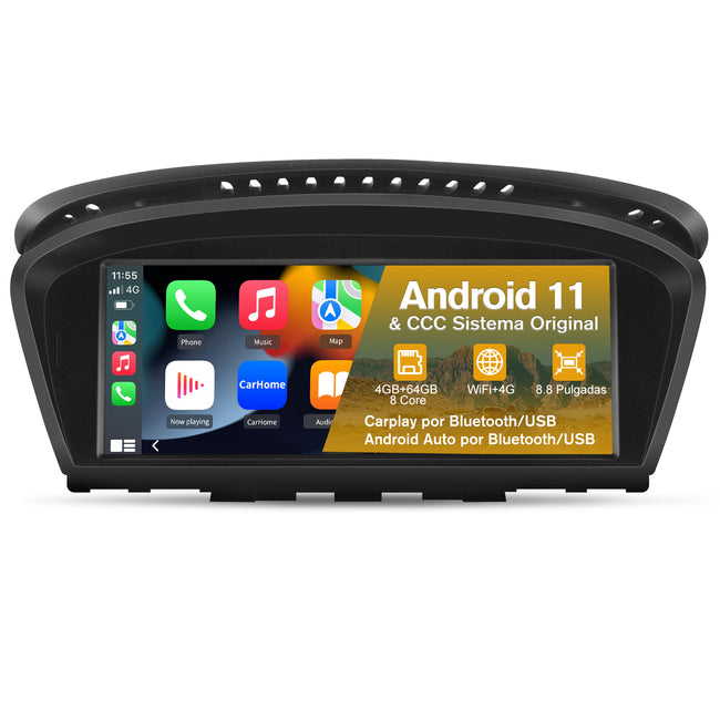 AWESAFE Android Car Stereo Para BMW Serie 5 E6O/E61/E63/E64 Sistema  Actualización de Radio de Pantalla Táctil con Carplay Inalámbrico Android Auto, Soporte Bluetooth WiFi Navegación GPS AWESAFE