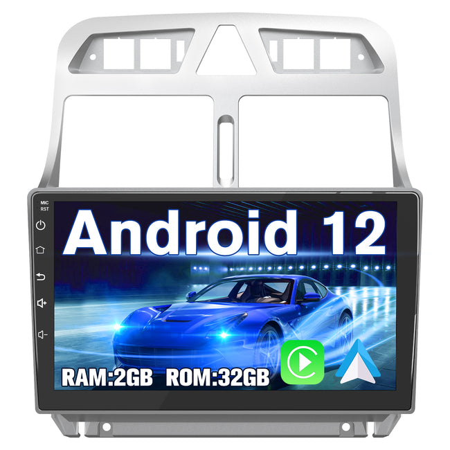 AWESAFE Android Car Stereo Para Peugeot 307 SW Cc 2002-2013 Radio con Pantalla Táctil Actualizada con Carplay Inalámbrico Android Auto, Soporte Bluetooth WiFi Navegación GPS AWESAFE