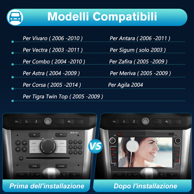 AWESAFE Autoradio Android per sistema di aggiornamento radio touch screen Opel con Wireless Carplay Android Auto, supporto navigazione GPS Bluetooth WiFi AWESAFE