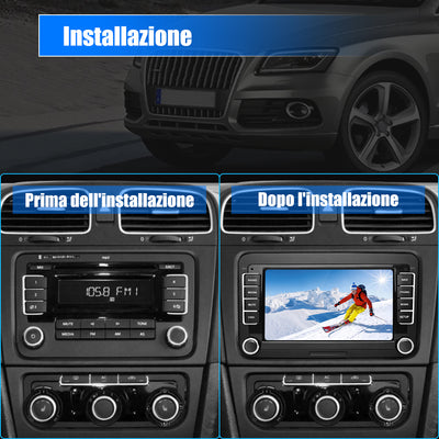 AWESAFE Android Car Stereo Para  VW Polo Golf Passat Seat Tiguan Touran Caddy EOS Sistema Actualización de Radio de Pantalla Táctil con Carplay Inalámbrico Android Auto, Soporte Bluetooth WiFi Navegación GPS AWESAFE