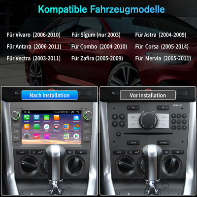 AWESAFE Android 12.0 2GB+32GB Car Radio for Opel with Carplay/Android Auto, 7 Inch Touch Screen with WiFi/GPS/Bluetooth/DSP/RDS/USB/FM AM/24 Themes, Support Steering Wheel Controls, MirrorLink (Grey) AWESAFE