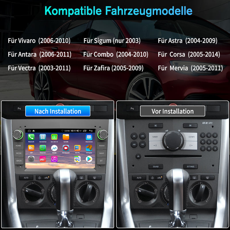 AWESAFE Android 12.0 2GB+32GB Car Radio for Opel with Carplay/Android Auto, 7 Inch Touch Screen with WiFi/GPS/Bluetooth/DSP/RDS/USB/FM AM/24 Themes, Support Steering Wheel Controls, MirrorLink (Grey) AWESAFE