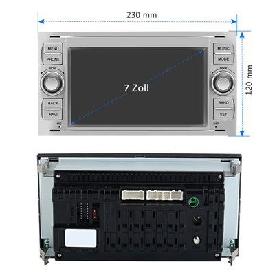 AWESAFE Android 12 [2GB+32GB] Car Radio with 7-inch Touch Screen for Ford Focus Mondeo Fiesta, Autoradio with Carplay/Android Auto/Bluetooth/GPS/FM, Supports Steering Wheel and Parking Controls (Silver) AWESAFE