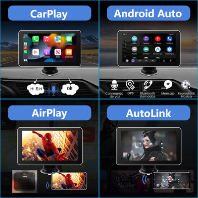 Radio portátil de 7 pulgadas conCarplay & Android AutoAdecuado para coches de 12-24V,camiones, caravanas, furgonetas. autocaravanas,remolques, etc. AWESAFE