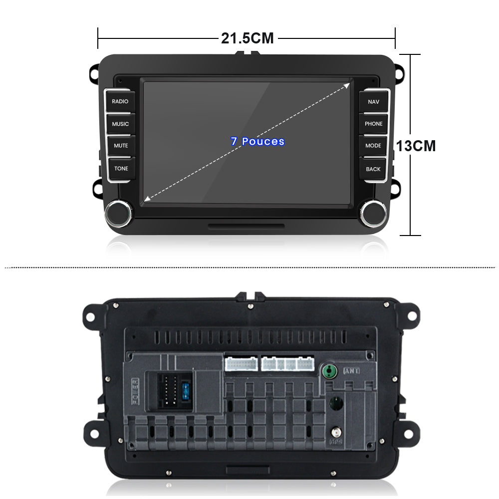 AWESAFE Autoradio Android pour Golf 5 6 VW Passat Polo Seat Skoda, 7 “ HD écran Tactile, intégré Bluetooth carplay Android Auto RDS,GPS,WiFi[1Go+32Go] AWESAFE