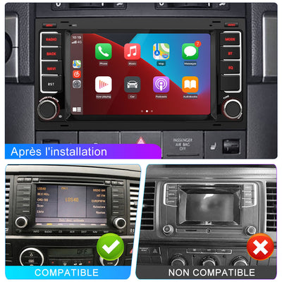 AWESAFE Autoradio pour VW Touareg Transporter T5 Multivan, Android 12,Écran Tactile 7" HD,Carplay,Android Auto,GPS,Bluetooth,WiFi,USB,RDS,FM [2Go+32Go] AWESAFE