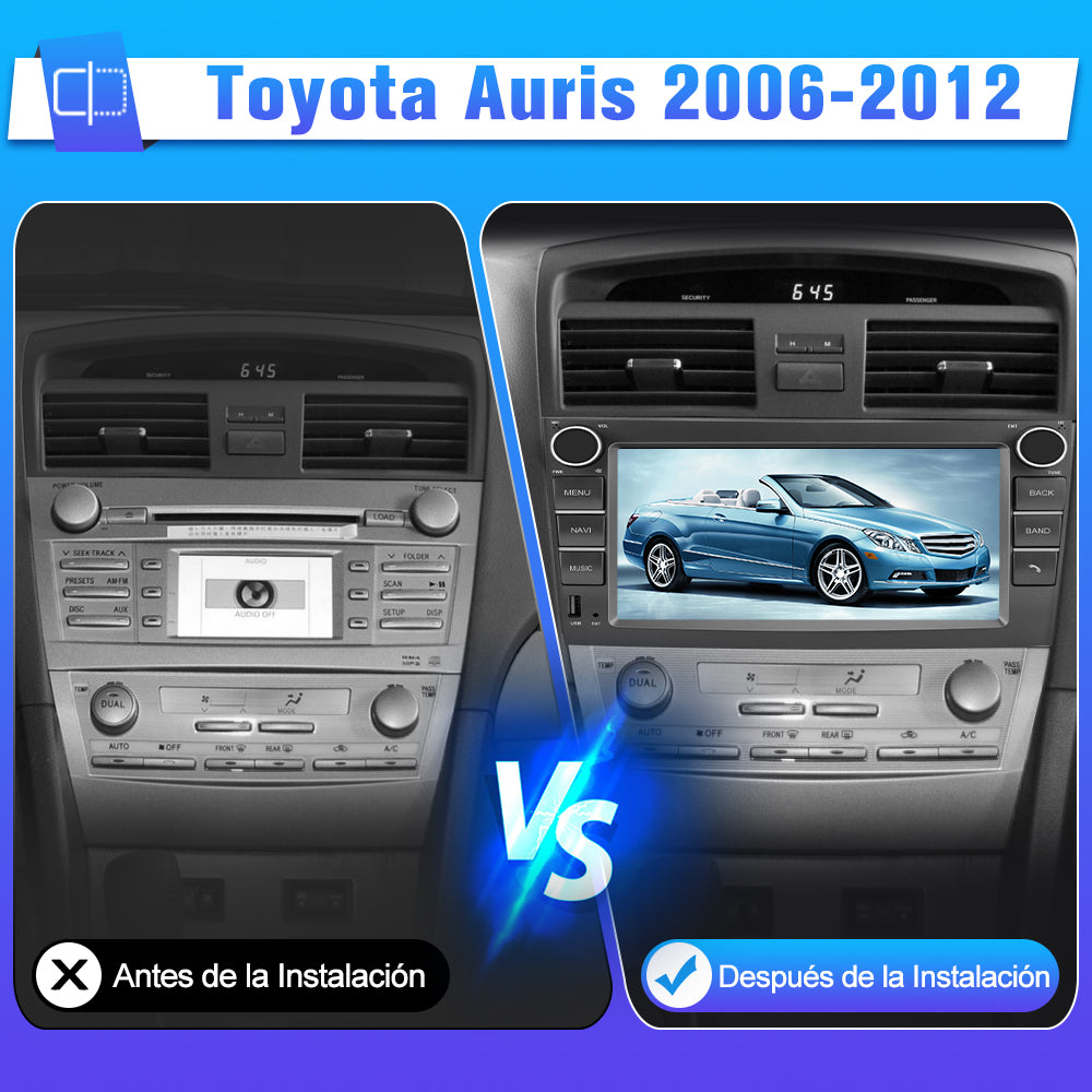 AWESAFE Android Car Stereo Para Toyota Auris 2006-2012 Actualización de Radio de Pantalla táctil con Carplay inalámbrico Android Auto, Soporte Bluetooth WiFi navegación GPS AWESAFE