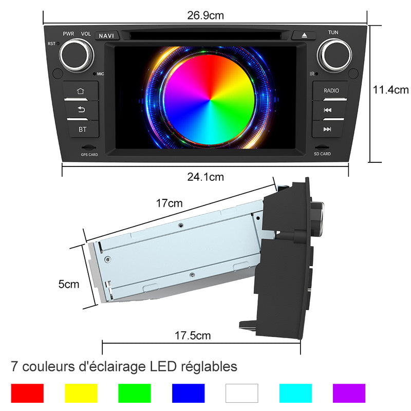 AWESAFE Android Car Stereo Para BMW 3er E90 E91 E92 E93 (Depuis 2005) Sistema Actualización de Radio de Pantalla Táctil con Carplay Inalámbrico Android Auto, Soporte Bluetooth WiFi Navegación GPS AWESAFE