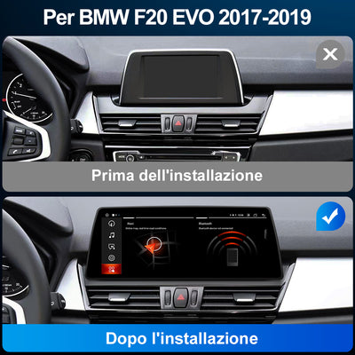 AWESAFE Autoradio Android per BMW F20 EVO (2017-2019) Sistema di aggiornamento radio touch screen con Wireless Carplay Android Auto, supporto Bluetooth WiFi Navigazione GPS AWESAFE