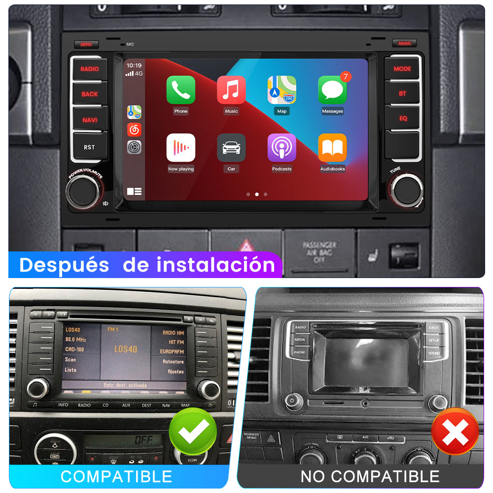 AWESAFE Android 12.0 [2GB+32GB] Radio Coche con Pantalla Táctil 7 Pulgadas para VW Touareg/Transporter T5 Multivan, Autoradio para Volkswagen con Carplay/Android Auto Inalámbrico/Bluetooth/GPS,etc. AWESAFE