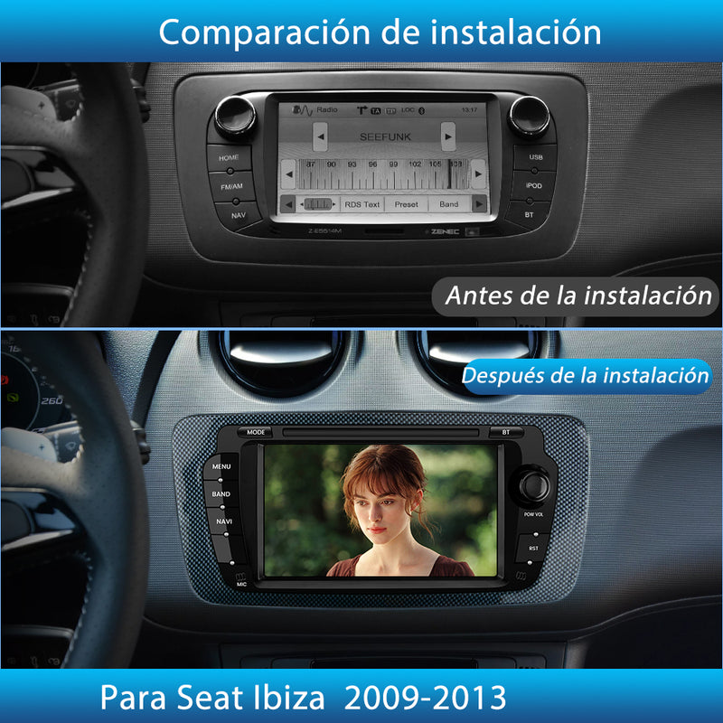 AWESAFE Android Car Stereo Para Seat ibiza año 2009-2013 Actualización de Radio con Pantalla Táctil con Carplay Inalámbrico Android Auto, Soporte Bluetooth WiFi Navegación GPS AWESAFE